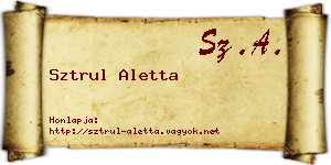 Sztrul Aletta névjegykártya